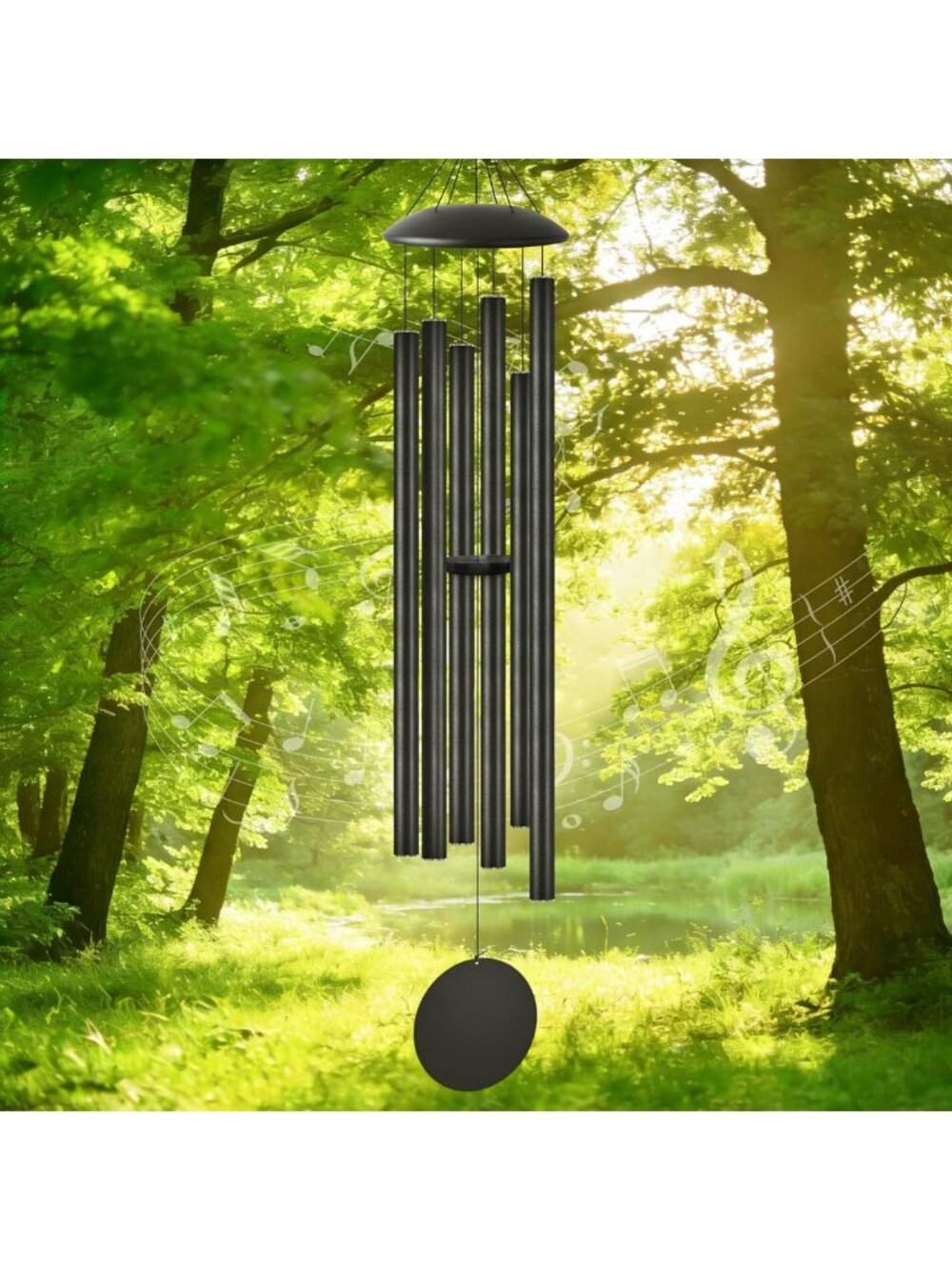 60” Extra Large Wind Chimes - Deep Tone, 6 Thick Tubes | Unique Outdoor Garden
